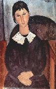 Amedeo Modigliani Elvira mit weissem Kragen oil painting artist
